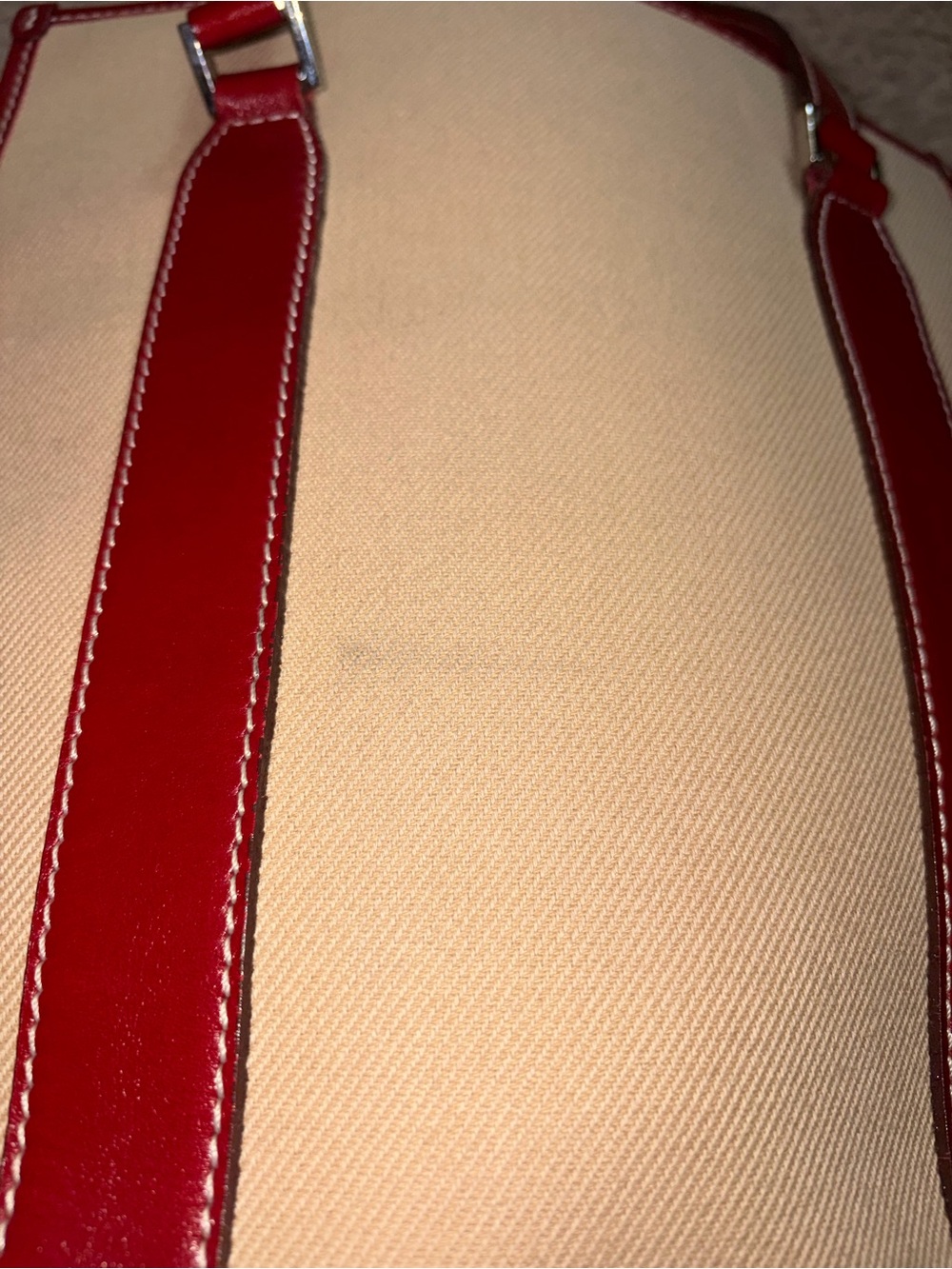 Authentic Burberry Blue Label Canvas Tote Bag with Red Trim (COA ATTACHED) - Picture 9 of 11